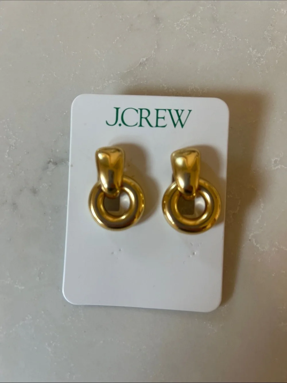 J. Crew Polished Gold Ring Drop Earrings